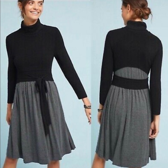 Anthropologie Dresses & Skirts - Anthropologie Moth turtle black/gray dress M NWT